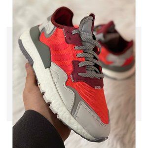 Adidas Nite Jogger Low Top Womens Running Shoe Red Grey EE5912 NEW Size 6